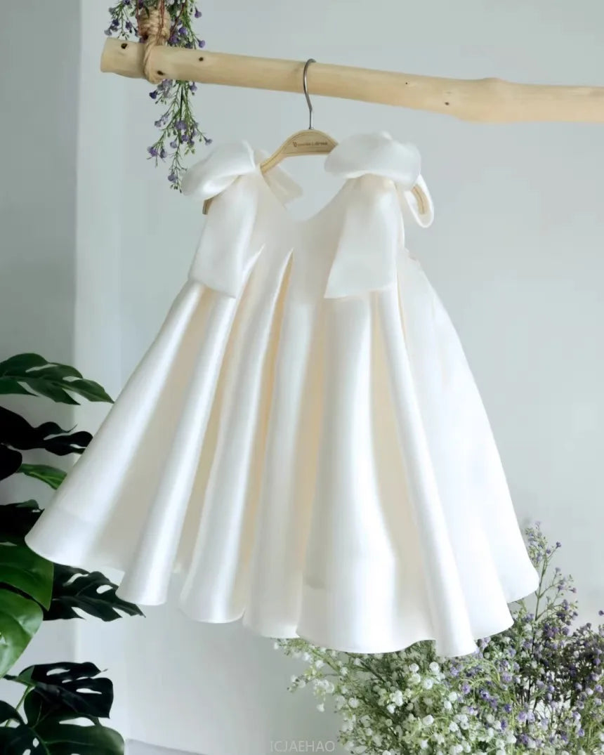 Teen Girl Clothes 2026 White Girls Host Dress Children Gown Costume Kids Summer Performance Outfit Birthday Party Princess Tutu