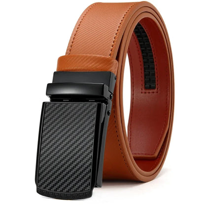 New Mens Belt Automatic Genuine Leather Luxury Belt of Men Male Metal Automatic Buckle Designer High Quality Waist Belt Black