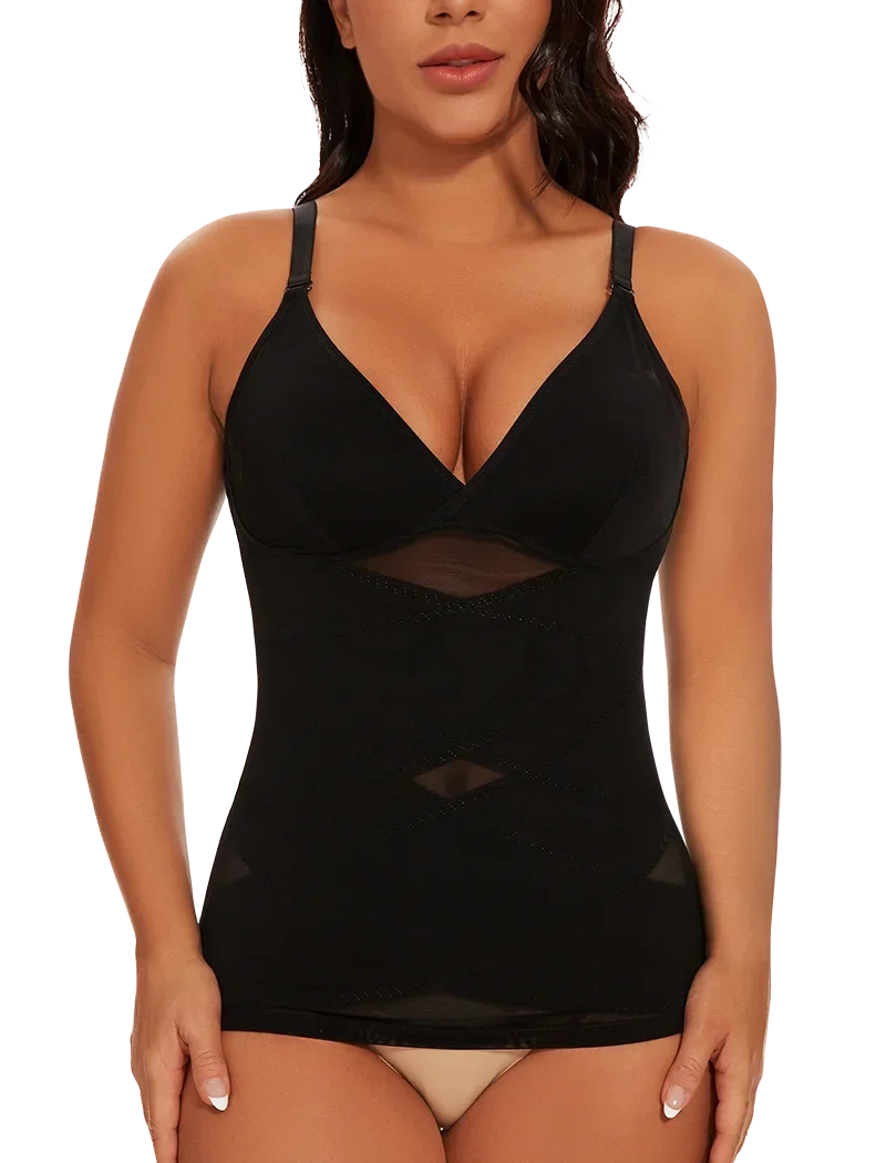 Women Built in bra Shapewear Camisole Tummy Control Body Shaper Slimming Underwear Compression Corset Bustier Tank Tops