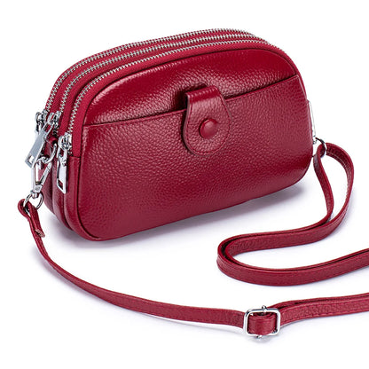 Genuine Leather One Shoulder Bag Women Casual Crossbody Bag Designer Small Handbag Lipstick Key Phone Pouch Case For Female