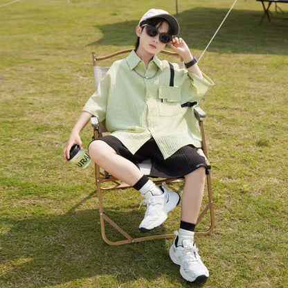Summer Short-sleeved Shirt 8 To 10 Year Old Boy Clothes Child Sets Boys Clothing 7 Years Children's From 4 Korean Kids Cotton 14