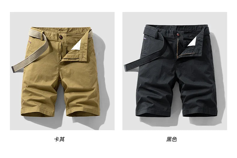 Men Summer Five Points Pants Male Trendy Loose Casual Daily Short Simple Fashion Versatile Solid Color Straight Leg Cargo Shorts