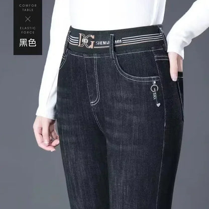 Jeans Oversize 26-38 Slim Denim Pants Women's High Waist Skinny Jean Vintage Wash Pencil Stretch Vaqueros Leggings Pantalones