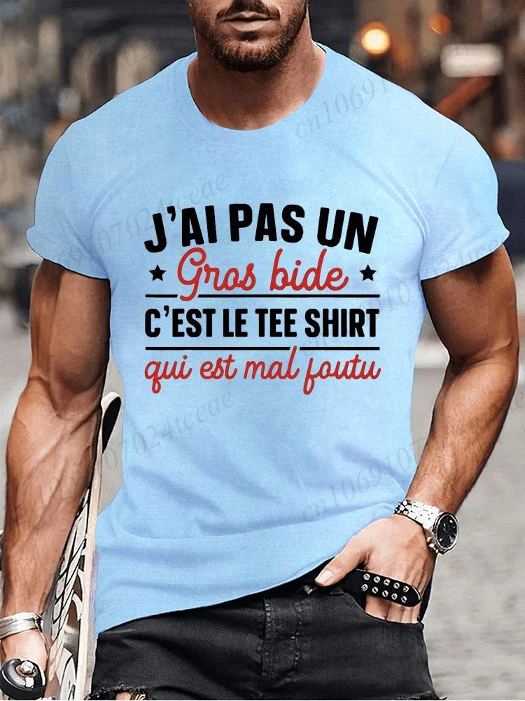 I Don't Have A Big Paunch Men T Shirt Funny French Humor Gift Y2k T-shirt Summer Casual Unisex Tee Fashion Summer Tee Shirt Tops