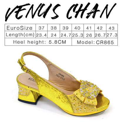 Women's Elegant High Heel Shoe and Bag Set - Italian Design with Special Synthetic Fabrics for Weddings and Parties