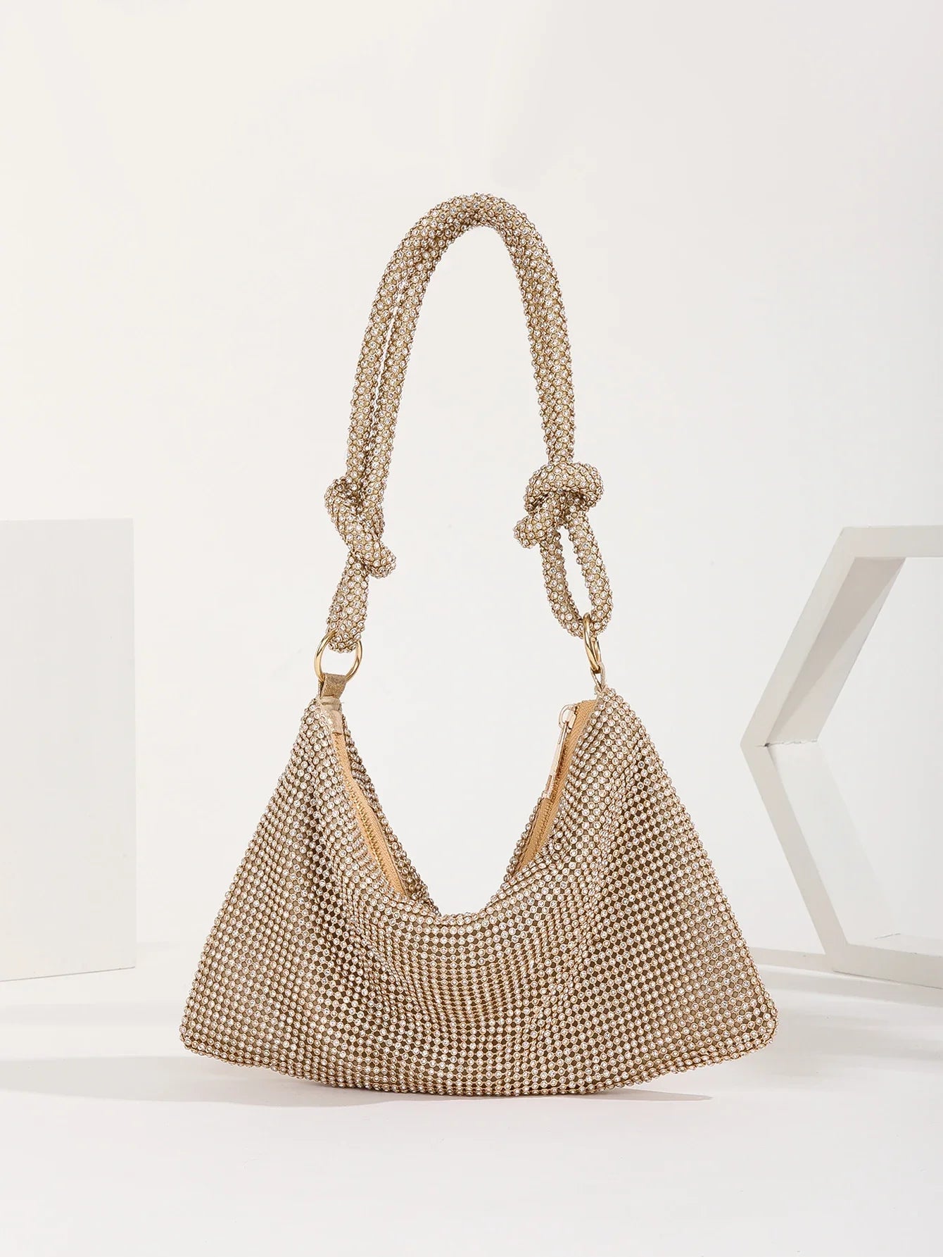 Women Shiny Rhinestones Shoulder Bag  Clutch Elegant Party Wedding Purses Handbag Ladies Fashion Evening Clutch B