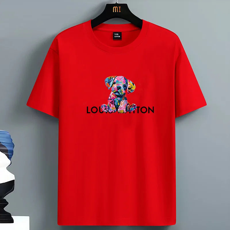 Luxury PrintT-shirts for Men High Quality 100% Cotton O-neck Short Sleeved Summer Daily Casual Sports Cool Tees City Vibe Tops