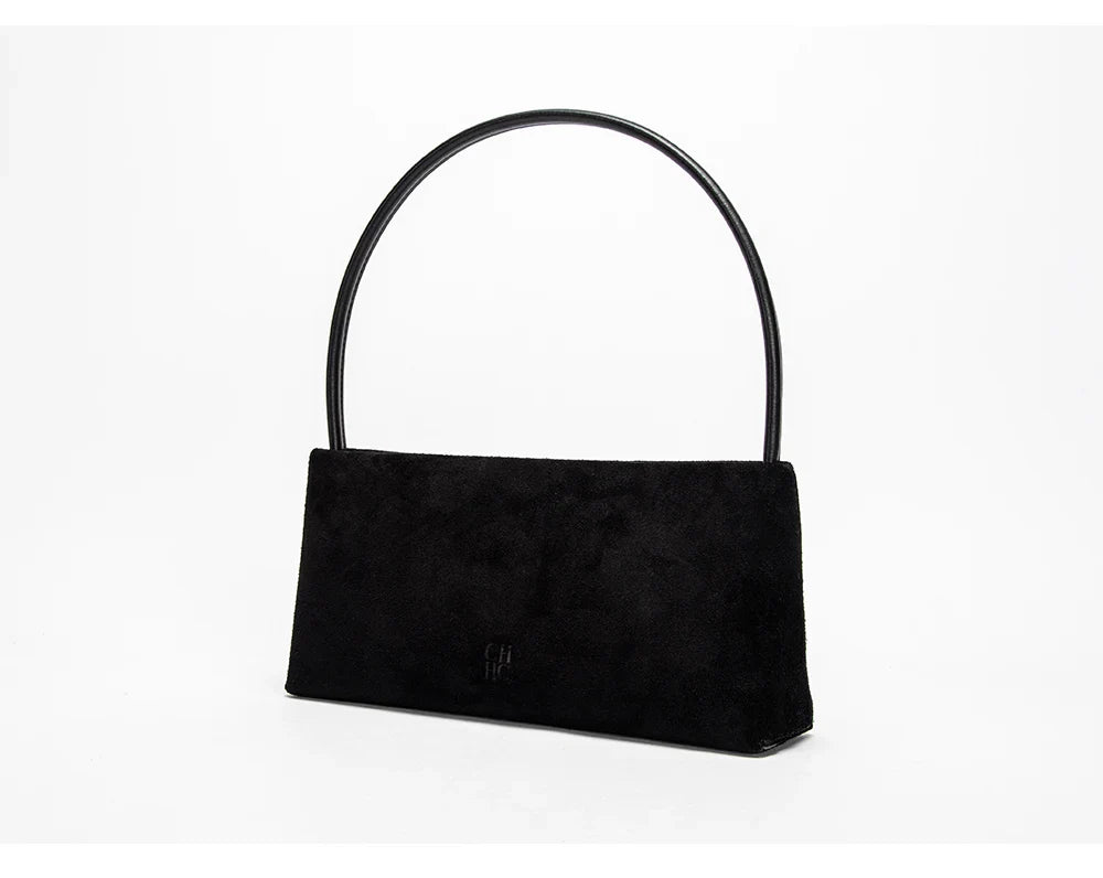 Solid Simple Classic Style Velvet Underarm Bag Elegant Fashion Design Seasonal New French Vintage Shoulder Bag