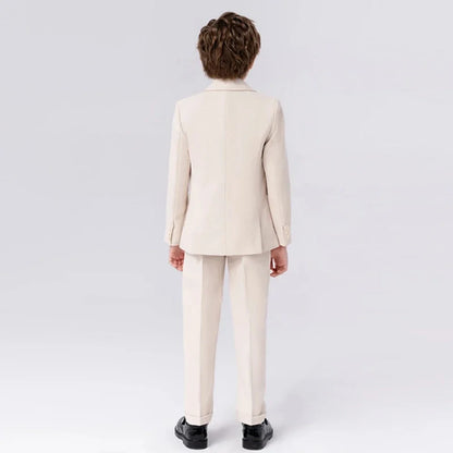 Customize Child Suit Set 4 Pieces Blazer Vest Pants Bow-tie Wedding Party Handsome Slim Fit Boys Dresswear For Activities