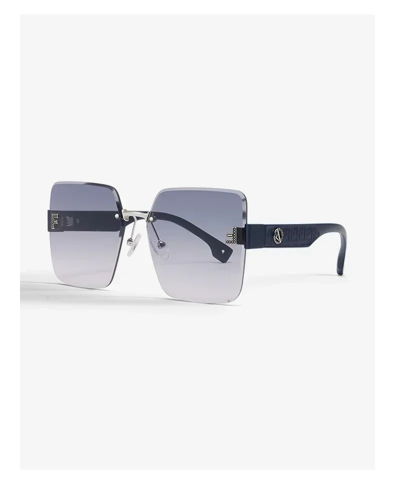 2025 New Fashion Gradient Sunglasses Women Square POLARIZED Ladies Sun Glasses Girls Rimless Vintage Luxury UV400 Gafas De Sol
