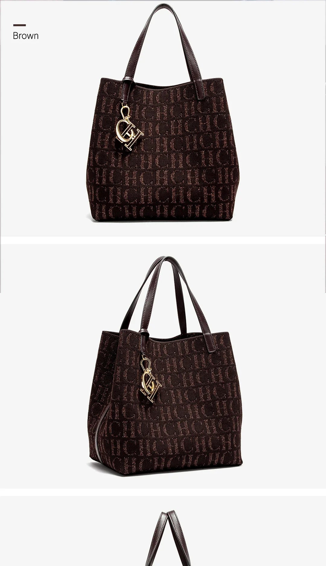 Women's Shoulder Bag Simple Solid Color Gold Letter Printed Design Women's Large Capacity Daily Commuter Bag Women's Handbag