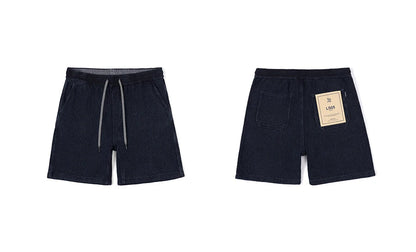High Standard Series 2025 Summer New 13oz Indigo Sashiko Cloth Fabric Denim Shorts Loose 100% Cotton Vintage Shorts