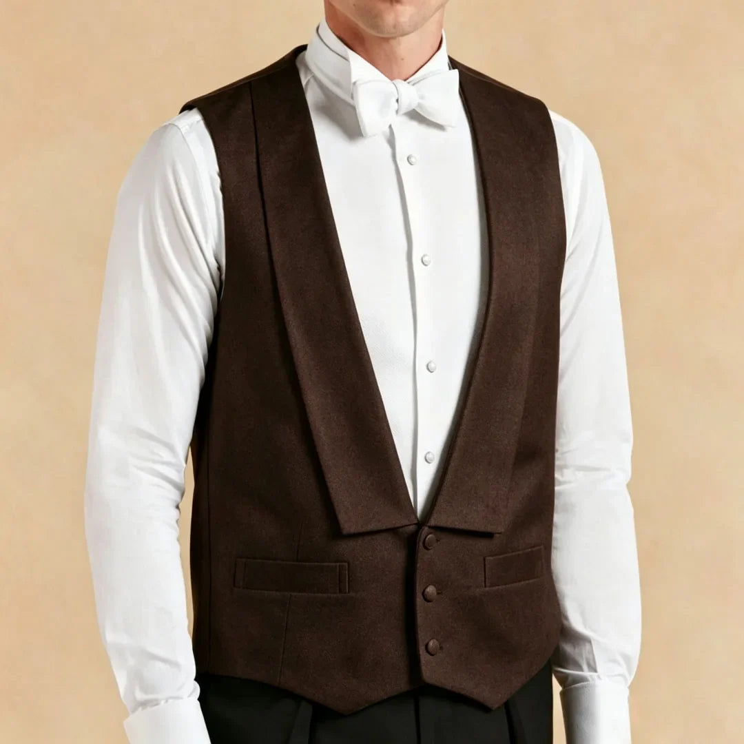 Men Vest White Single Button Solid With Lapel Waistcoat For Wedding Banquet Party Business Work Casual Daily Men Suit Vest