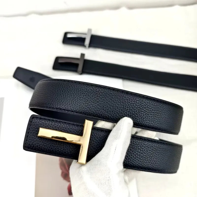 High Quality 3.8cm Leather Business Men Belt Luxury Brand Designer famous Belts for men Jeans Strap Male Metal Buckle belt