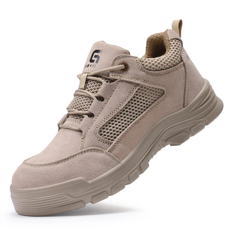 Fashion 2025 Plastic Toe Summer Breathable Labor Shoes Composite Toe Cap Indestructible Work Safety Boots Sneakers Male Footwear