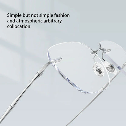 Ultra-light Titanium Rimless Myopia Frames Unisex Simple Square Read Frames Glasses Customized Prescription Glasses F0623
