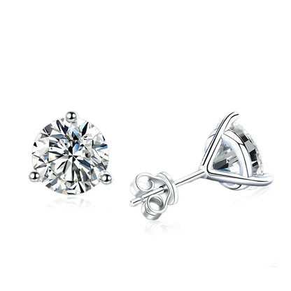 0.5ct 1ct 2ct Champange Blue Rainbow Moissanite Earrings for Women 925 Sterling Silver Lab Diamond  Women's Earring Studs
