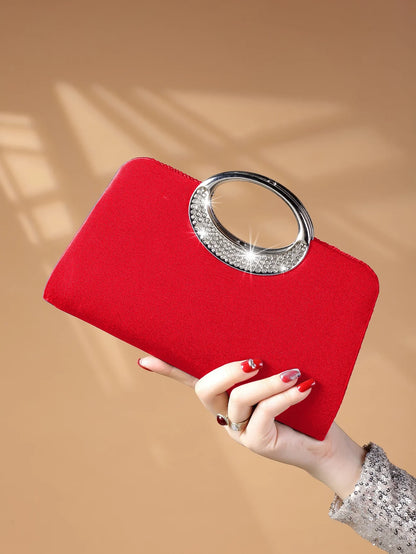 Women's Sparkling Glitter Crystal Evening Bag, Handbag And Crossbody Bag With Simple And Elegant Design, Suitable For Wedding