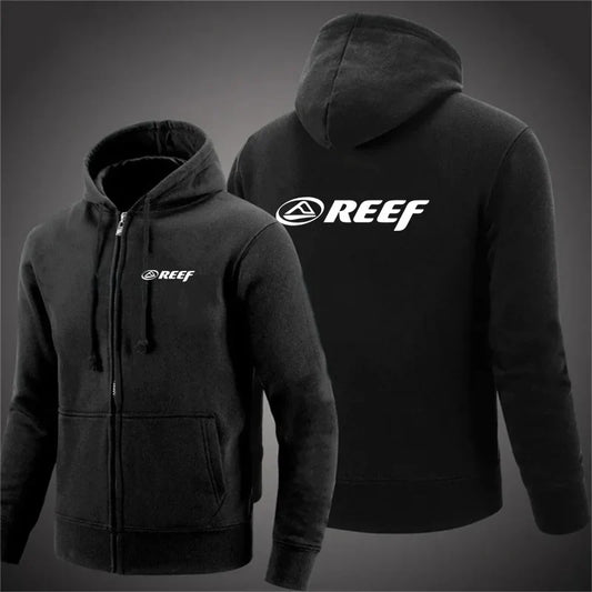 2024 Fashion Fitness Reef Hoodie Spring and Autumn Outdoor Sports Loose Tops Men's Street Style Zipper Coat Oversized Clothes