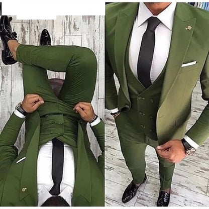 Men's Suits Prom Tuxedo Slim Fit 3 Piece Groom Wedding Suit For Men Custom Blazer Terno Masuclino 3 Pieces (jacket+vest+pant)