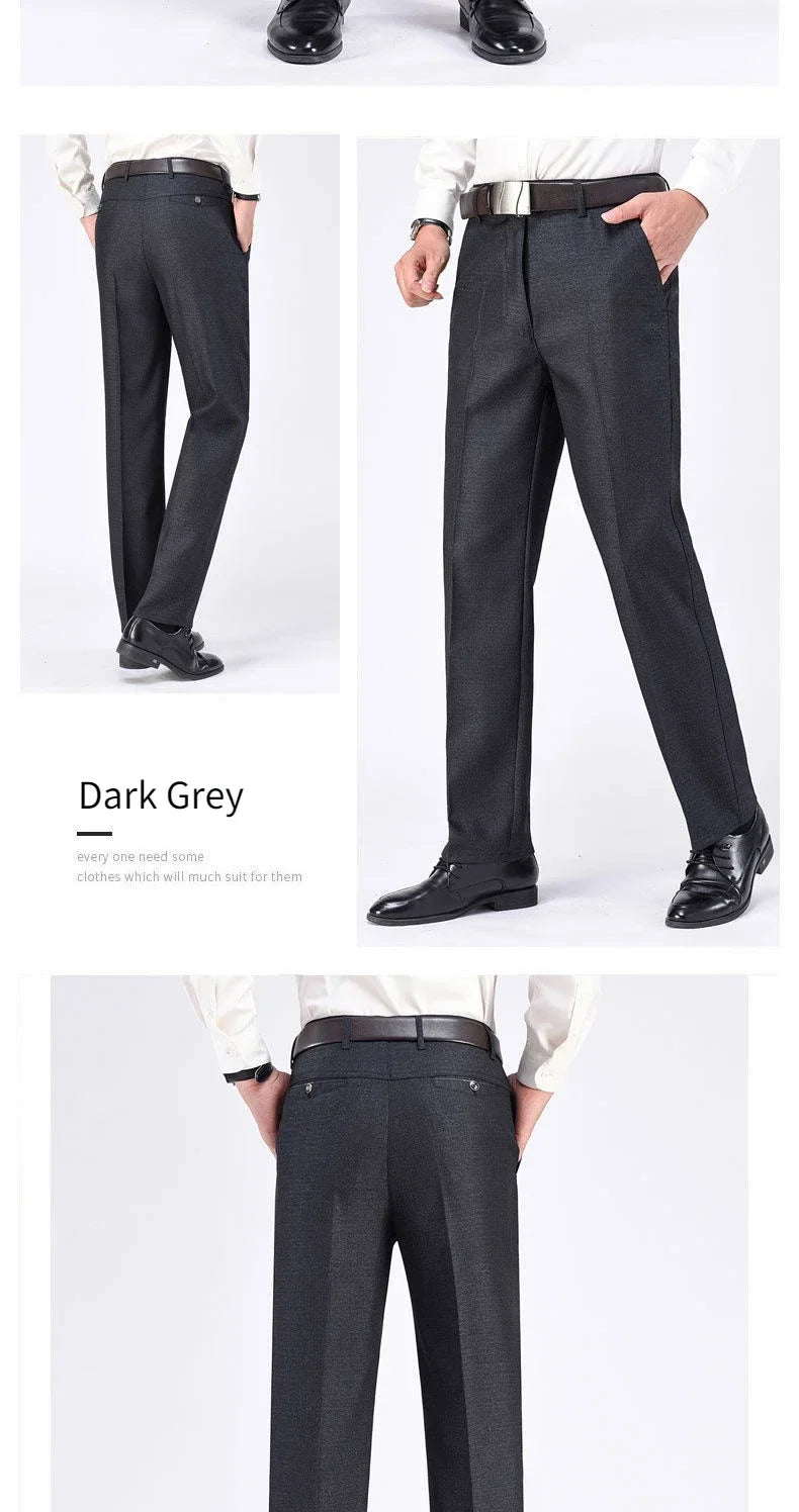 Mens Summer Casual Suit Thin Pants Classic Formal Business Fashion Autumn Thick Stretch Trousers Male Brand Clothes GOZBKF