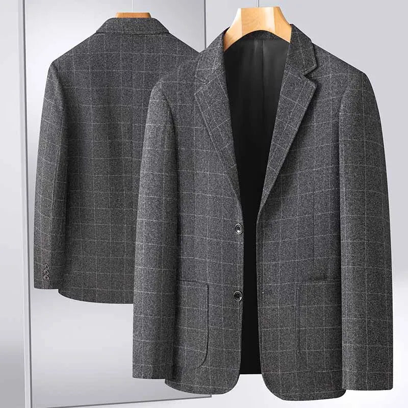 Men's Casual Loose Fit Blazer 13 Colors All-Season Plaid Suit Jacket for Men