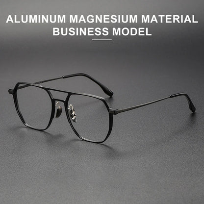 Large Frame Aluminum Frame Titanium Business Anti-Blue Light Reading Glasses Men Ladies Customizable Prescription ZY-20239