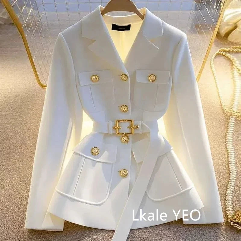 Women's Suit Jacket 2025 Spring Autumn High-End Temperament Ladies Blazer Coat Korean Version Fashion Versatile Lady Outerwear