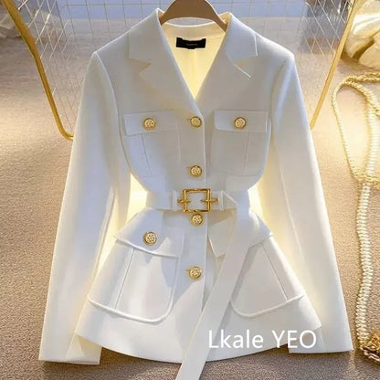 Women's Suit Jacket 2025 Spring Autumn High-End Temperament Ladies Blazer Coat Korean Version Fashion Versatile Lady Outerwear