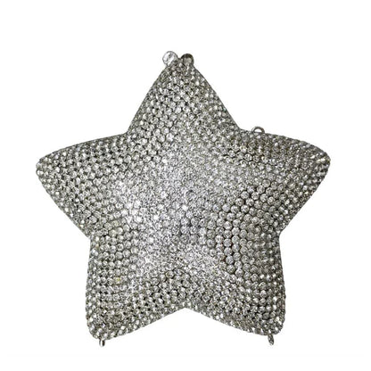 Star Shaped Crystal Evening Bags Women 2024 Boutique Gorgeous Gradient Colour Diamond Mini Clutch Purses Wedding Party