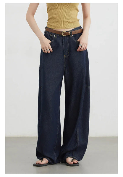 Women's Jeans Loose Casual New High Waist Split Female Wide Leg Denim Pants  Spring Autumn 2025
