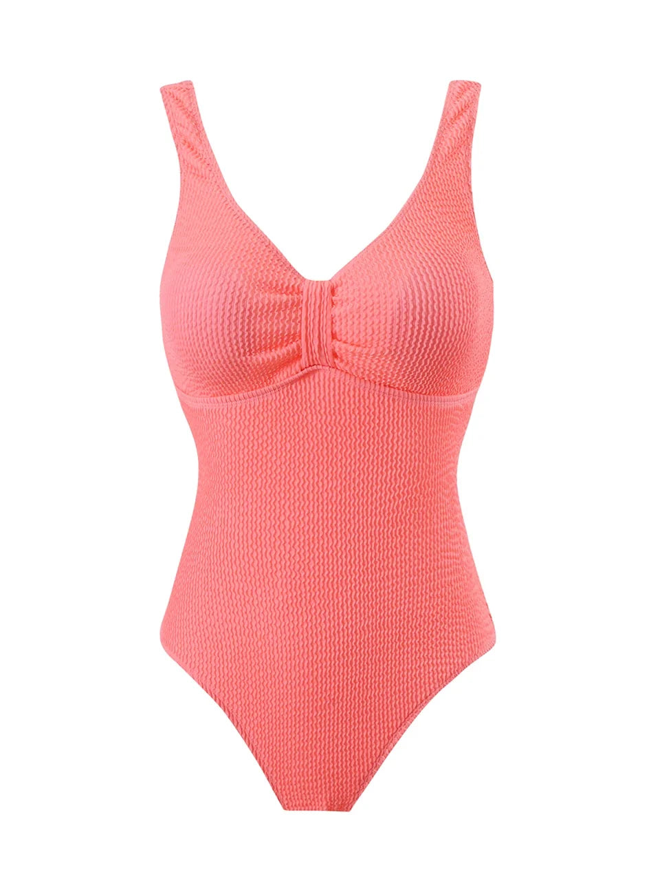 Slim V Neck Swimsuit Women 2025 New One Piece Vacation Swimwear Solid Bodysuit Female Bathers Swimming Monokini Summer Beachwear