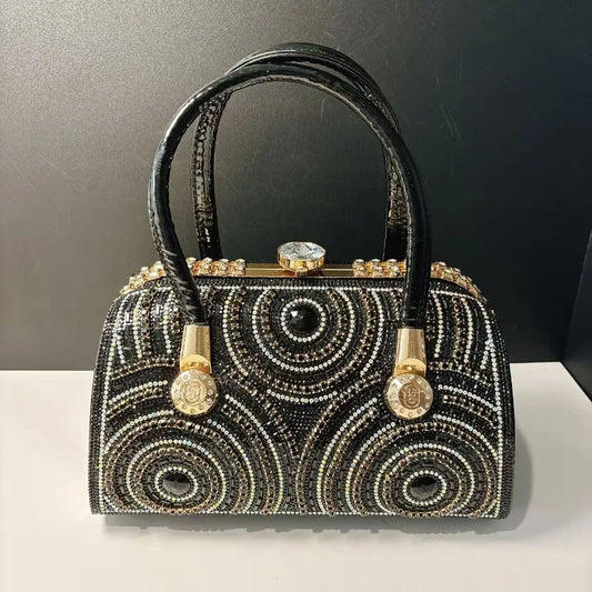 New Dinner Handbag Luxury Brand Diamond-encrusted Sparkling Dinner Party Handbag Fashion Trend Women's Shoulder Crossbody Bag