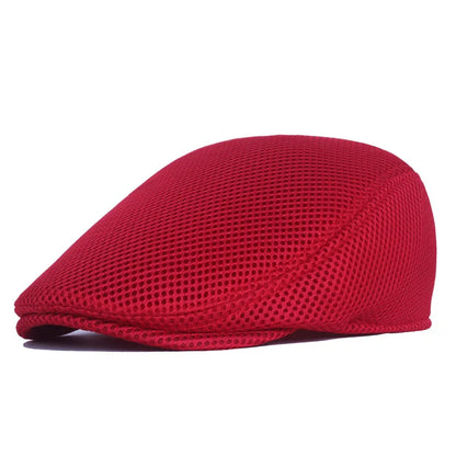Men Women Hat Adjustable Newsboy Beret Ivy Cap Cabbie Flat Caps  Breathable Mesh Summer