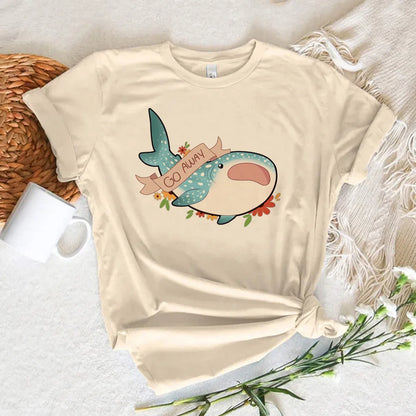 Whale tshirt women streetwear graphic Japanese t shirt female y2k graphic designer clothing