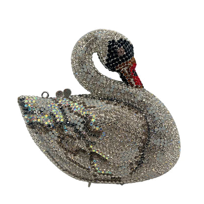 New Product Colorful Jewelry Crystal Swan Evening Bag Luxury Ladies Boutique Evening Bag With High Quality