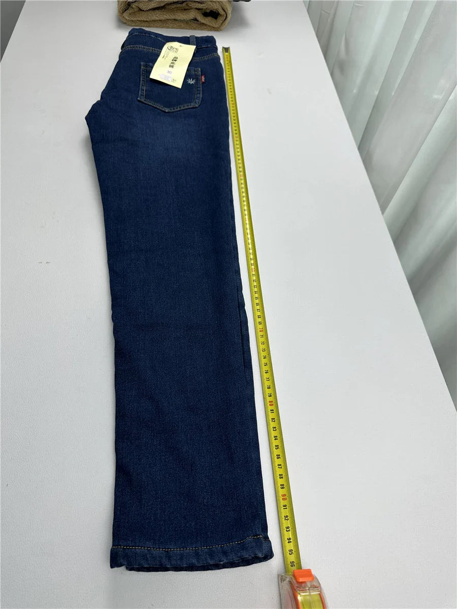 Winter Pencil Jeans Women Thicken Lamb Fluff Skinny Denim Pants High Waist Warm Lambwool Lined Stretch Vaqueros Big Size 34 Jean
