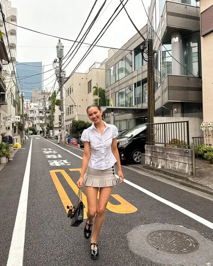 American Retro Pleated Mini Skirt Women Sexy Low Waist Summer Skirts Cool Girl Y2K saia