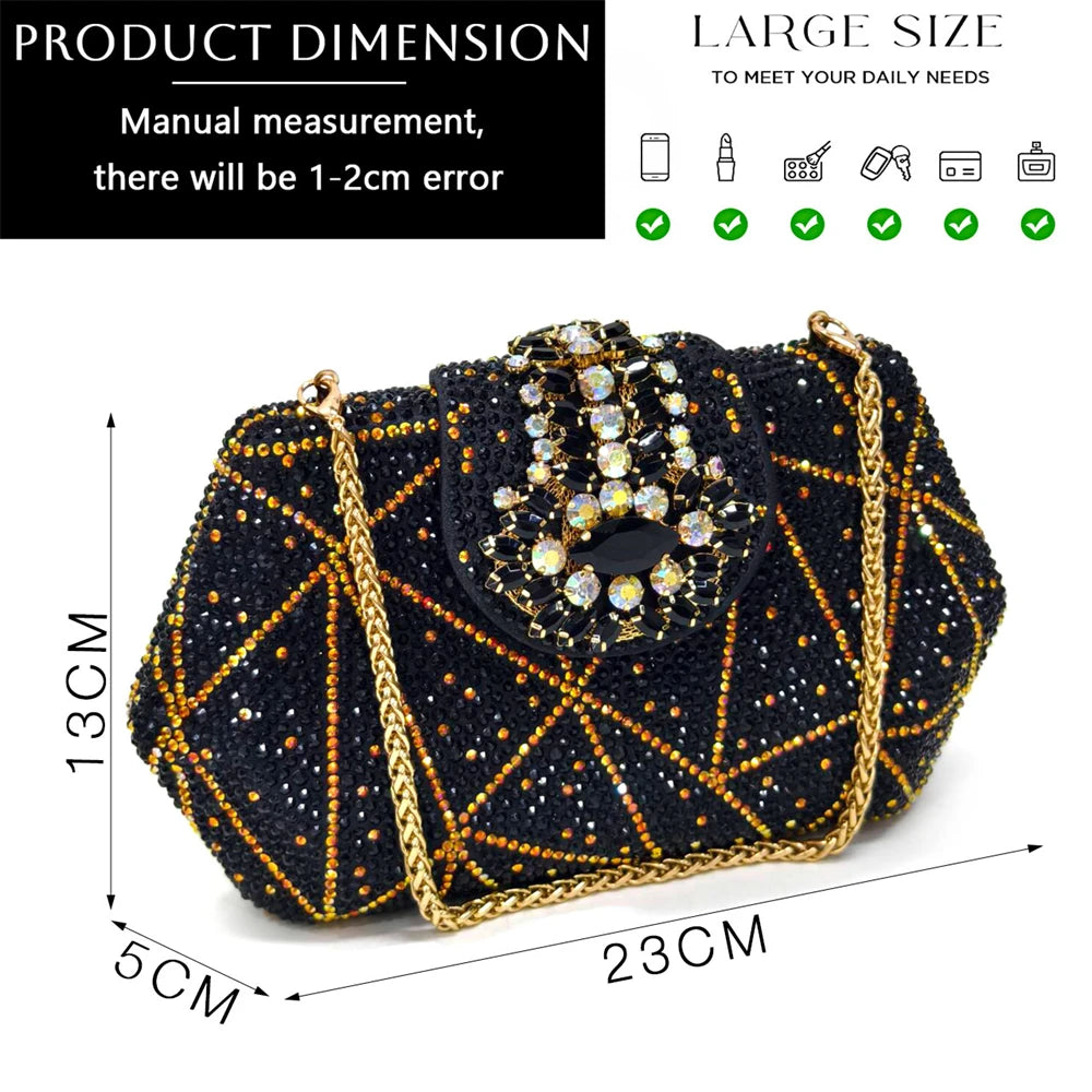 Nigerian Women Heel Party Ladies Italian Design Shoes And Bag Set Decorated with Rhinestone Handbag Wedding Party