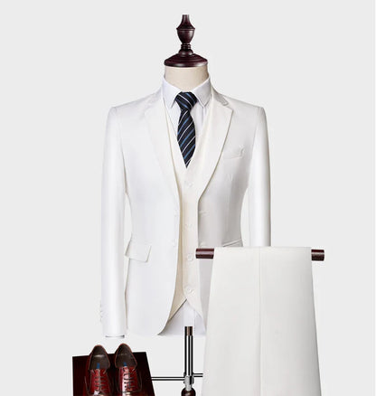 Men's Business Casual Suit for Weddings, Genuine Blazer, Vest and Pants, Big & Tall,Slim Fit Waistcoat, Dress Trousers, US Size