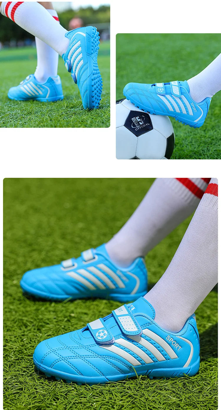 Green Children Turf Soccer Shoes Cheap Football Cleats Training Football Boots Kids Futsal Shoes Sneaker for Boy botas de fútbol