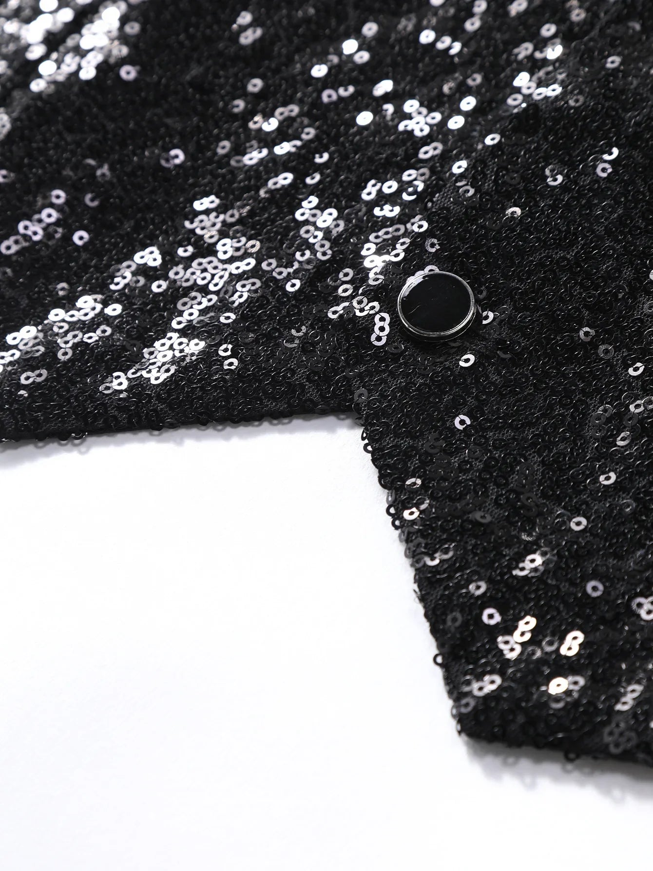 2026 New Black Men's Shiny Sequin Suit Collar Sleeveless Vest, Wedding/Party/Stage Performance, Gold or Silver Optional