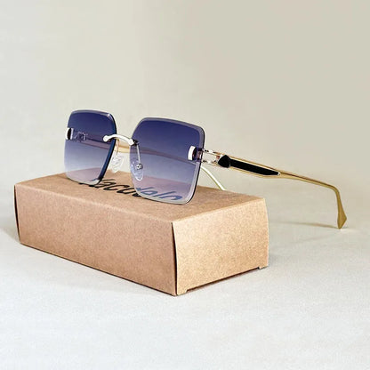 2025 Rimless Sunglasses Women Trendy Vintage Square Fashion Glasses Sunscreen Lentes De Sol Mujer Lunette Soleil Femme Zonnebril