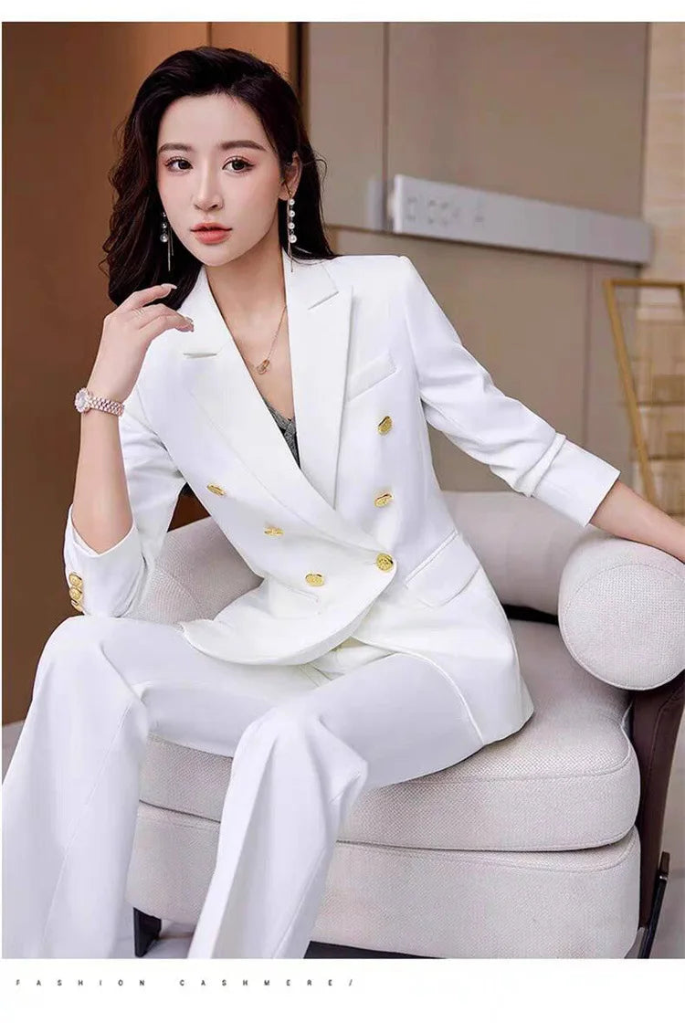 New Advanced Design Women's Suit Jacket Korean Style Spring Autumn Professional White Collar Small Western Clothes