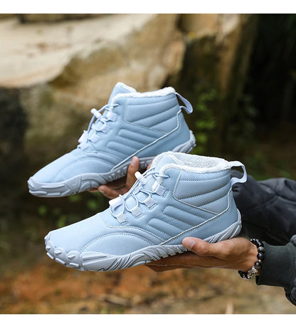Snow Boots Men Winter Shoes Barefoot Ankle Boots 36-46 Couple Snow Shoes Outdoor Hiking Shoes Fur Warm Plush Boots