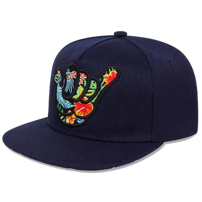 Unisex Colorful Fingers Embroidery Hip-hop Hats Outdoor Adjustable Casual Baseball Caps Sunscreen Hat