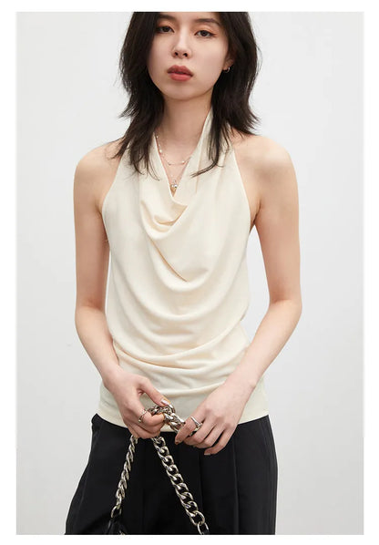 Fashion Women Tanks New Swinging Collar Hanging Neck Camis Slim Backless Sexy Suspender Female Vest Spring Summer 2026