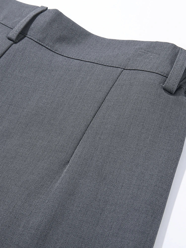 2023 New Autumn Casual Pants Men Korean Fashion Banded Waist Stretch Wide Leg Pleated Suit Slacks Straight Loose Drape Trousers