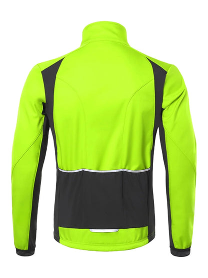 BERGRISAR Men's Winter Cycling Jacket Softshell Windproof Thermal Fleece Bike Jacket Running Jacket Windbreaker BGA025