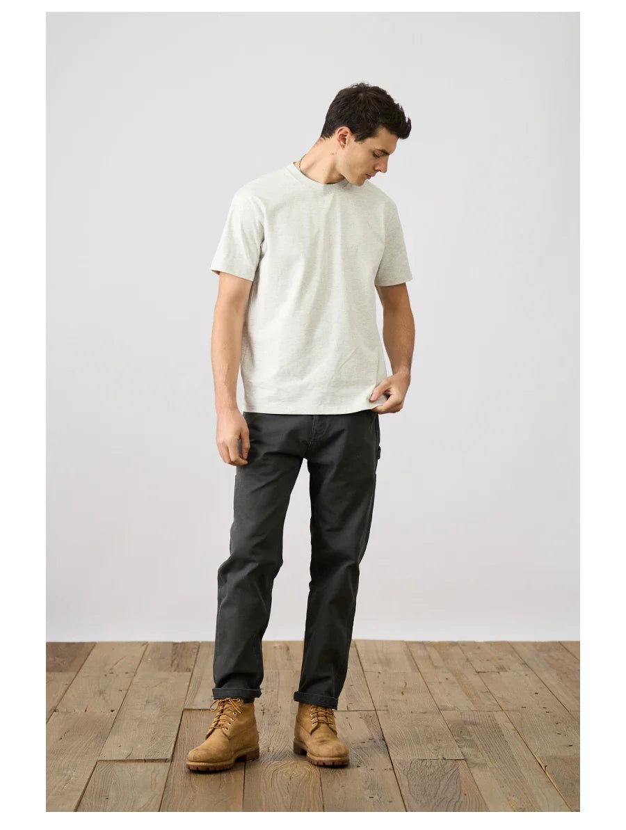 2026 Summer New Oversize 310gsm 100% Cotton T-shirts Men Quality Breathable Solid Color Comfortable Tops